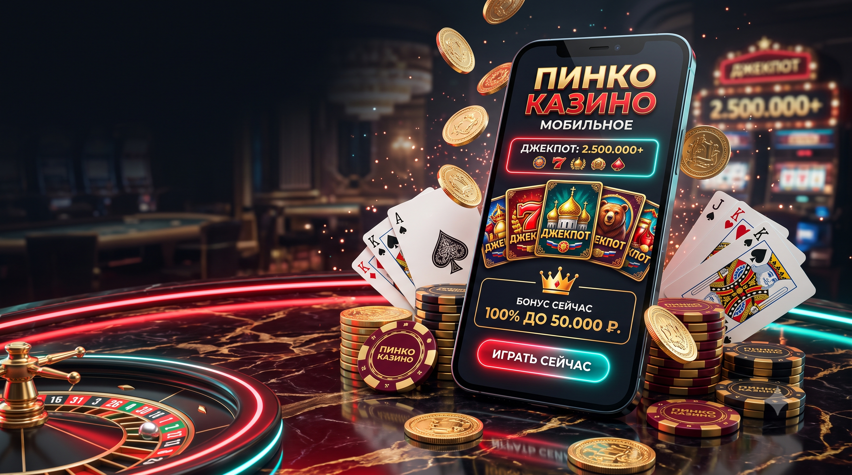 Главная страница Пинко Казино с выбором игровых автоматов